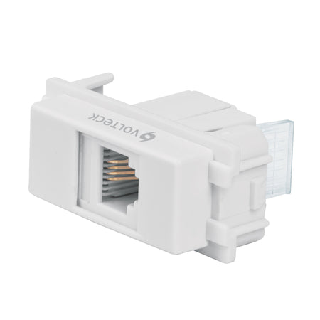 Toma de teléfono, línea Italiana, color blanco, Volteck blanco