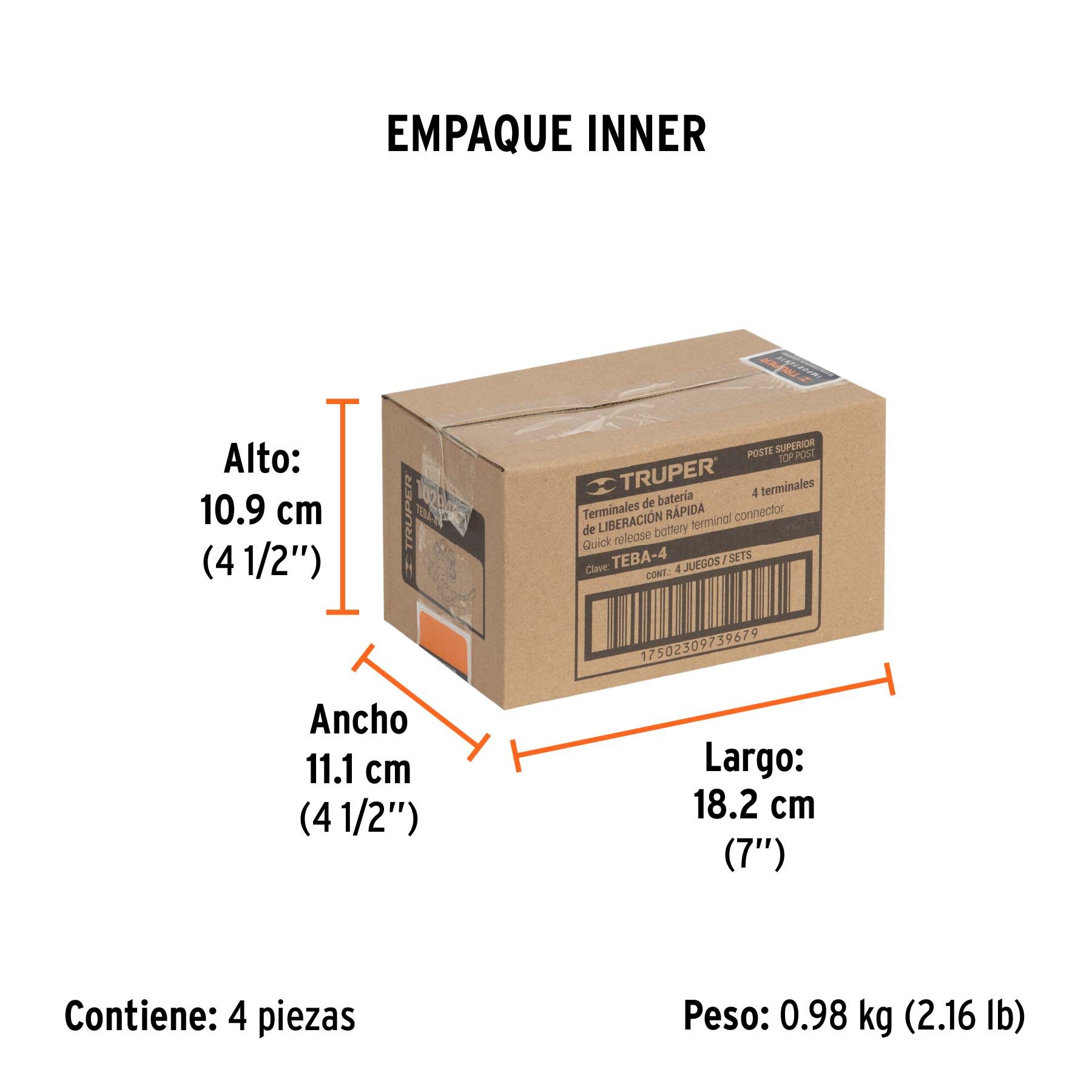Blister 2 terminales p/bateria desconexion rapida Truper