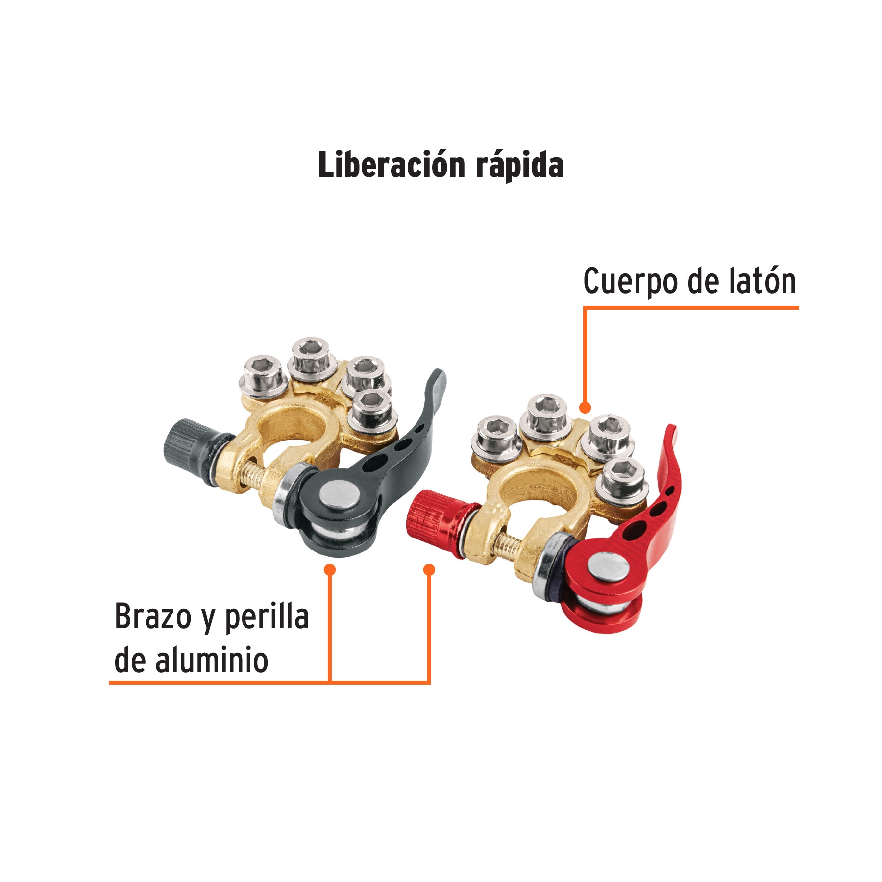 Blister 2 terminales p/bateria desconexion rapida Truper