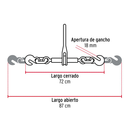 Tensor de cadena con matraca, 1/2' - 5/8', FIERO