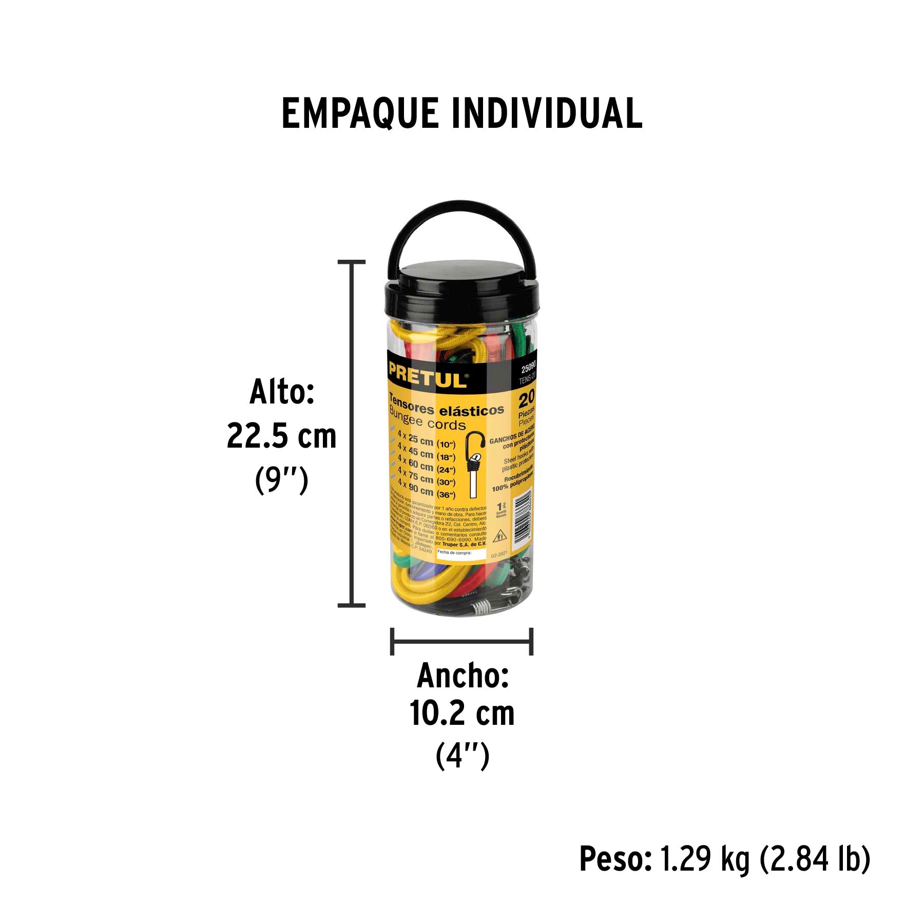 Juego de 20 tensores elasticos Pretul