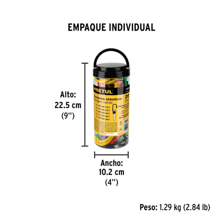 Juego de 20 tensores elasticos Pretul
