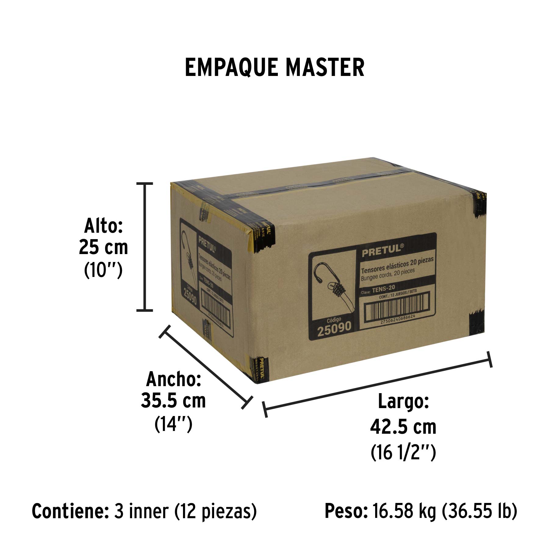 Juego de 20 tensores elasticos Pretul
