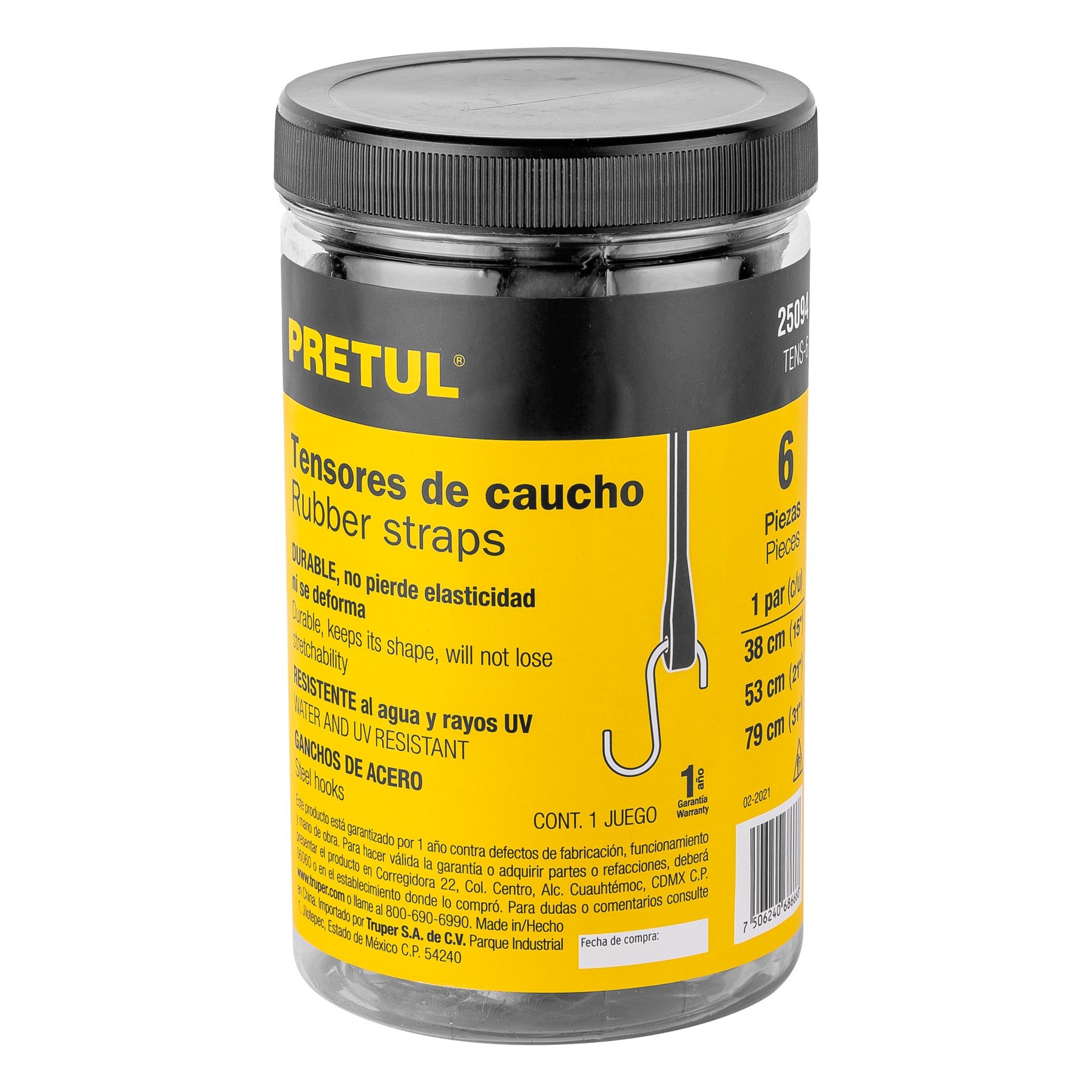 Juego de 6 tensores elasticos Pretul