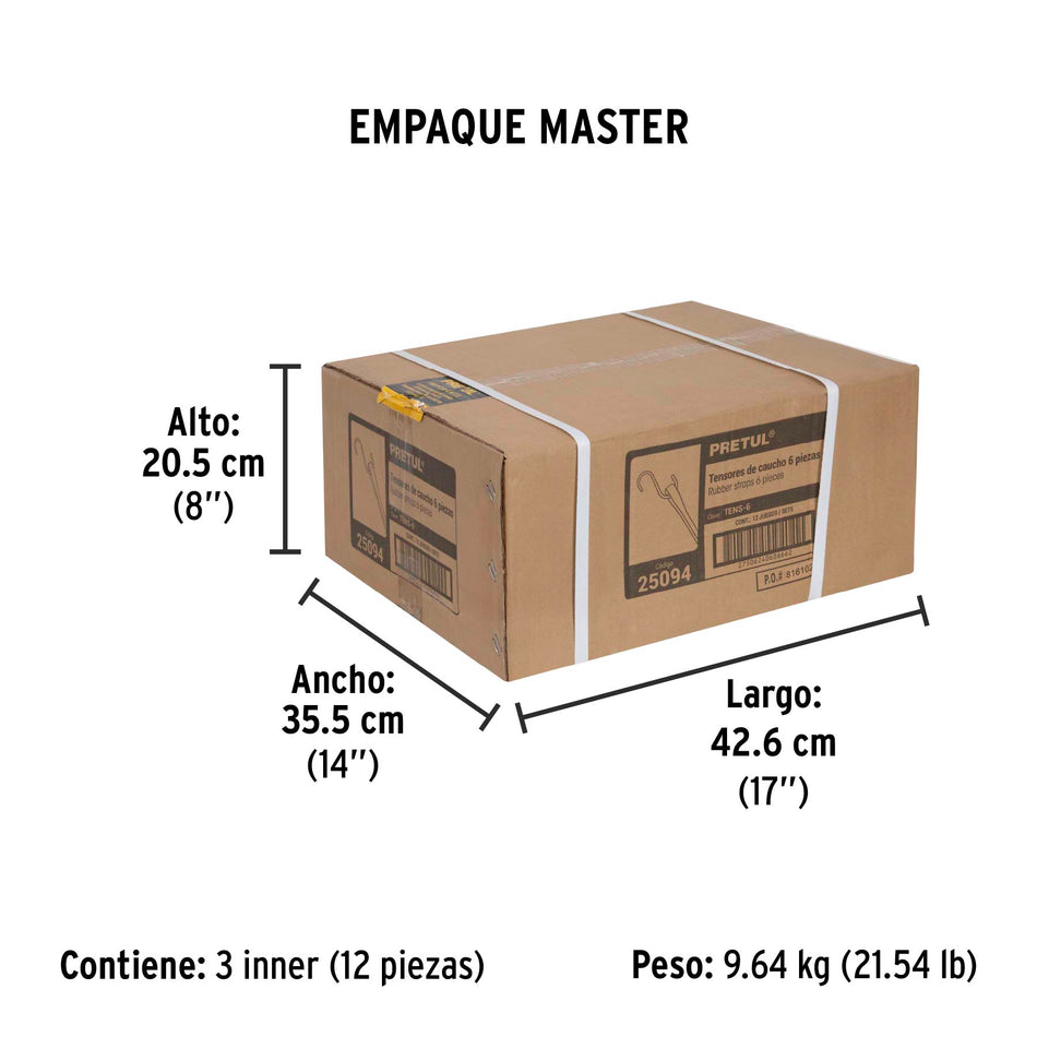 Juego de 6 tensores elasticos Pretul