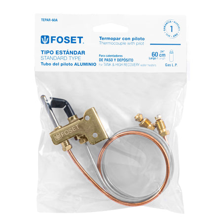 Termopar con piloto tubo de aluminio 60 cm FOSET