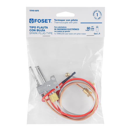 Termopar tipo flauta con bujia 60 cm FOSET