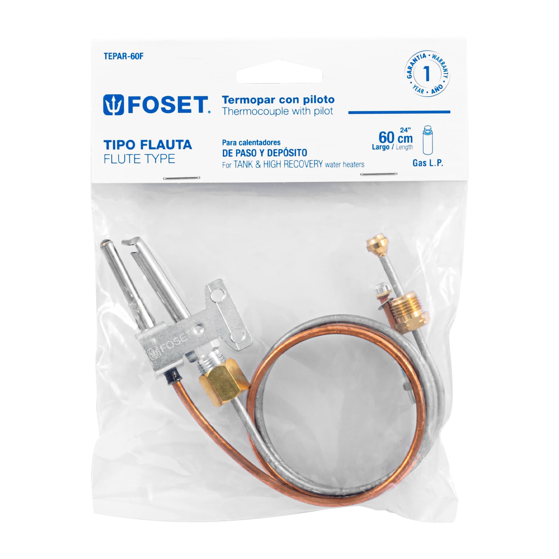 Termopar tipo flauta 60 cm FOSET