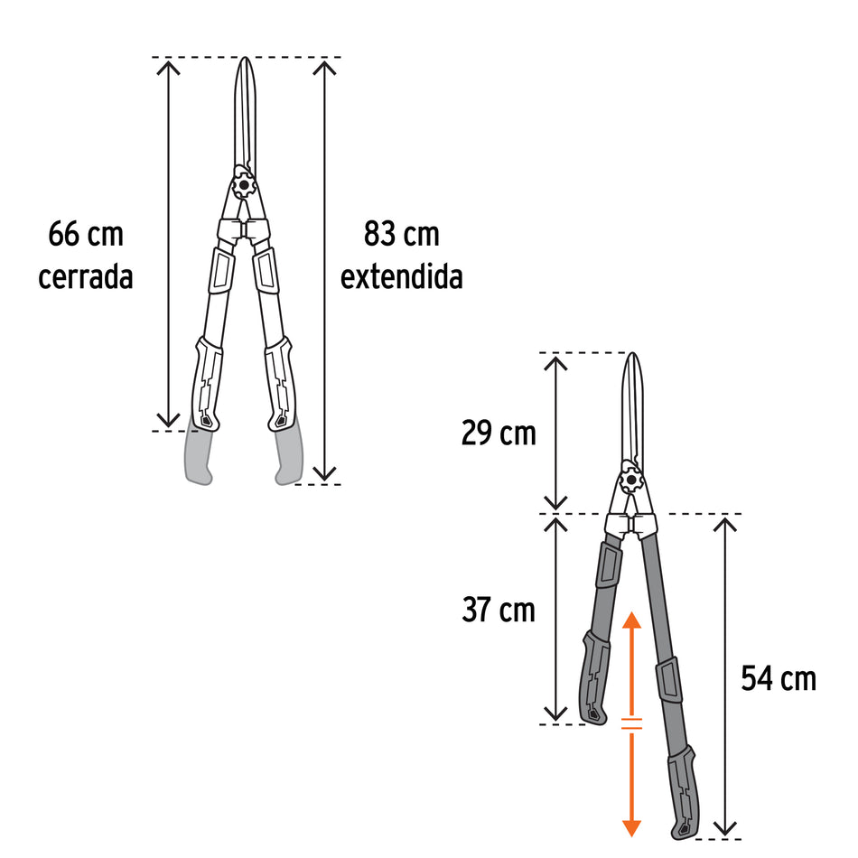Tijera para poda, mangos extensibles, TRUPER