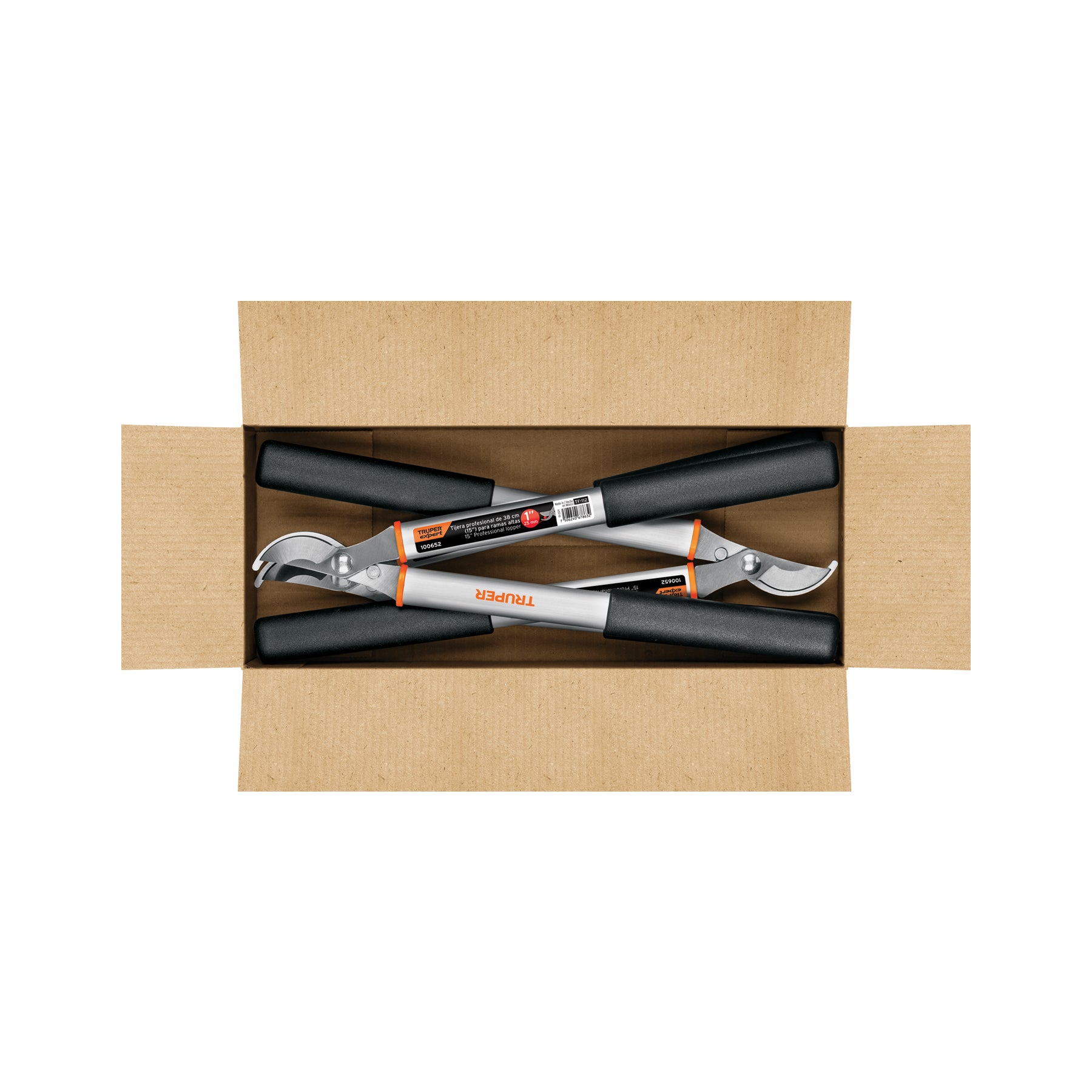 Tijera para ramas 38 cm, mangos de aluminio, TRUPER EXPERT