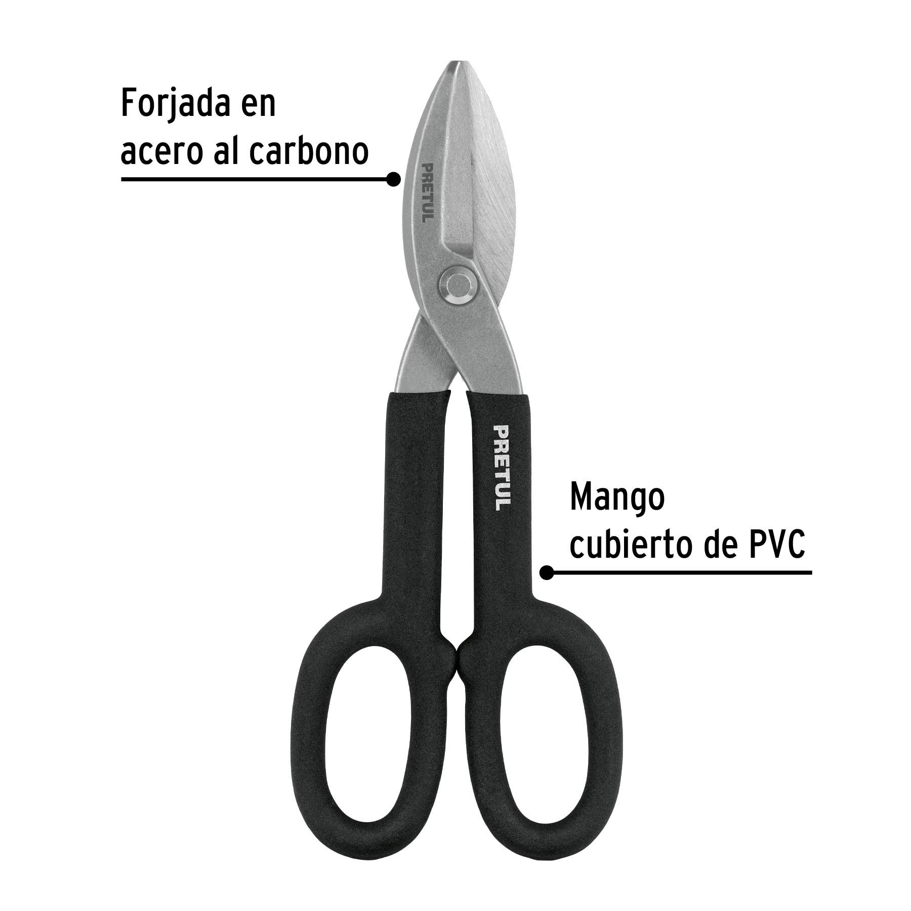 Tijera para hojalatero 10', Pretul 10'