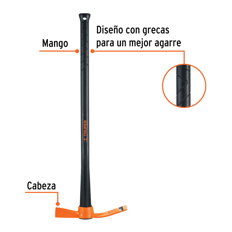 Talacho-hacha 2.5 lb, mango fibra de vidrio 36', Truper 2.5 lb, 36'