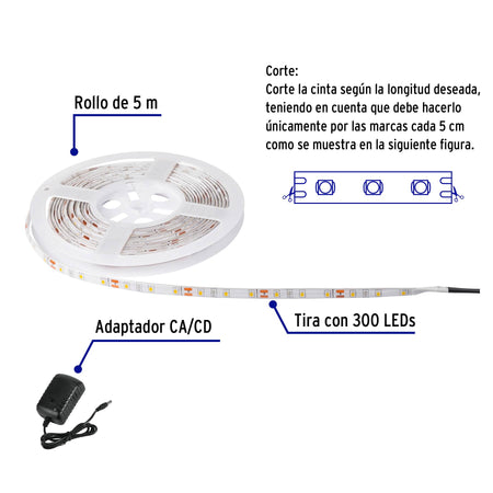 Tira LED 40 W para interior y exterior, 5 m, RGB, VOLTECK