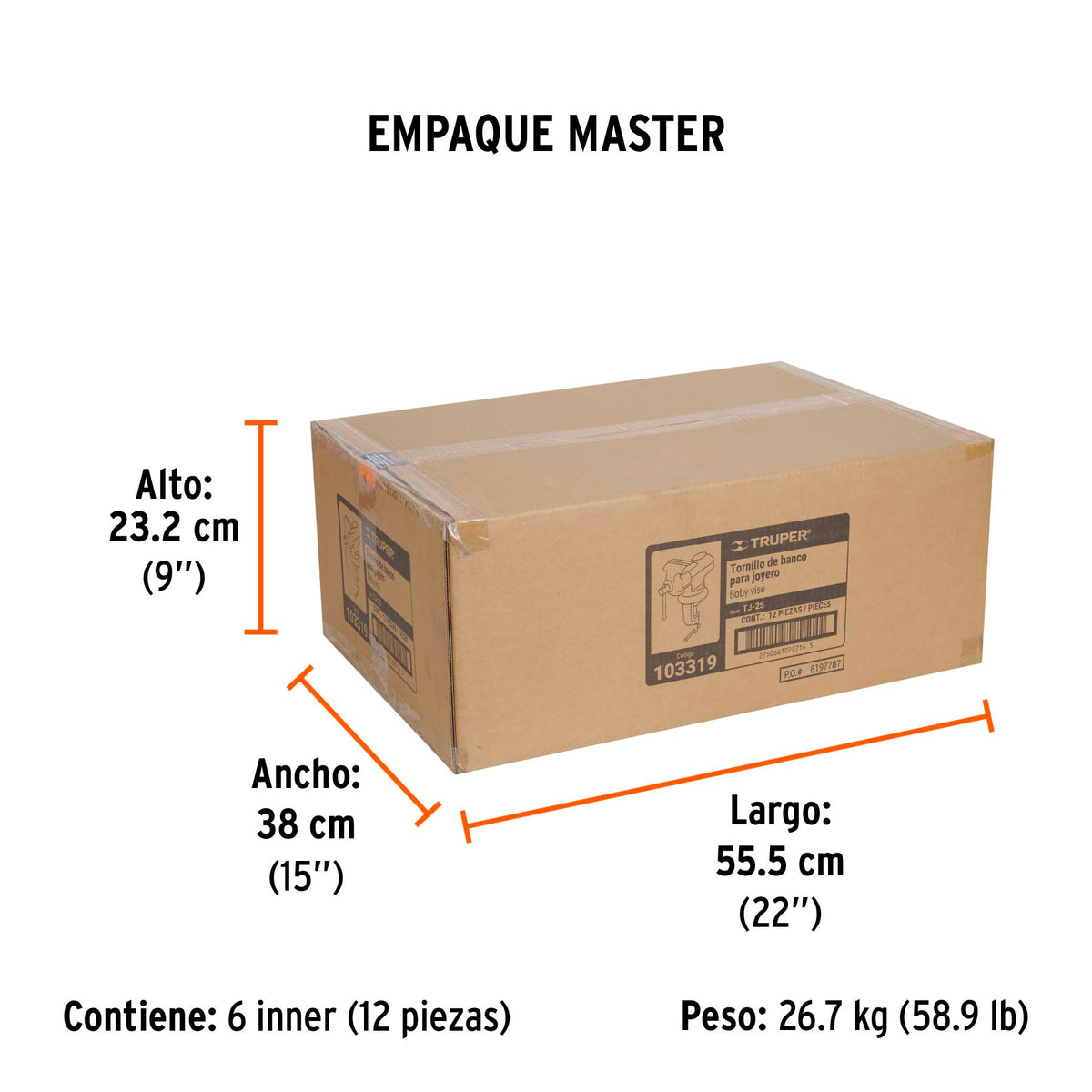 Tornillo de banco 2.5' para joyero, Truper