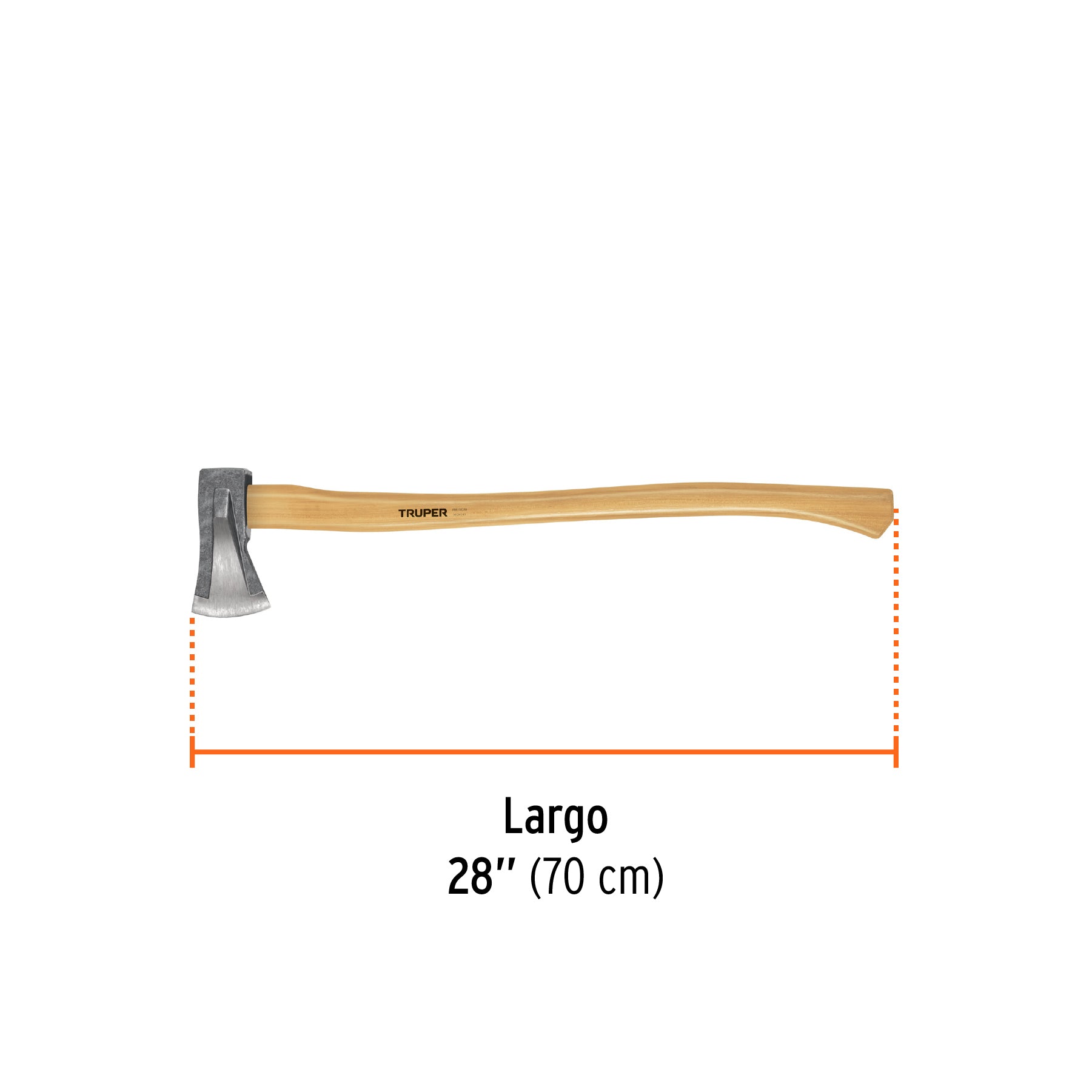 Hacha para rajar madera 2-1/4 lb, mango hickory 28', Truper