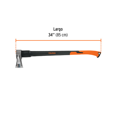 Hacha para rajar madera 4.5 lb, mango fibra de vidrio 34'