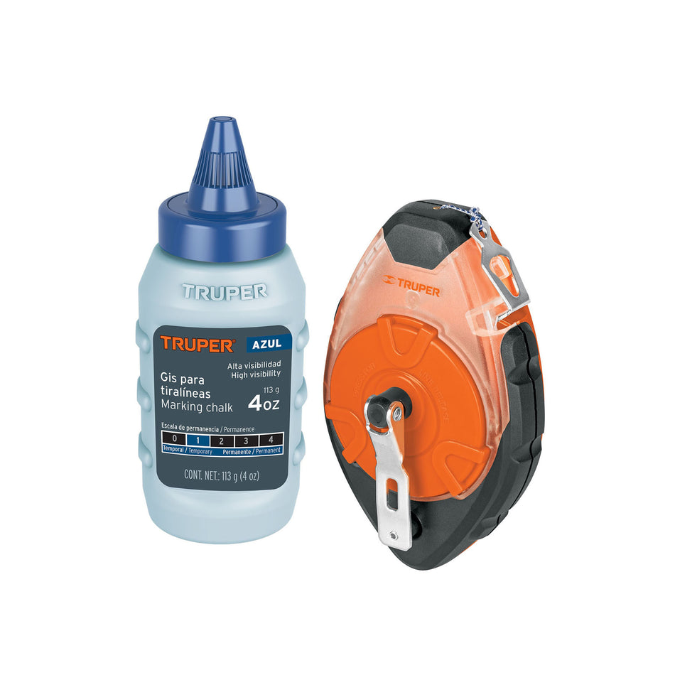 Tiralíneas profesional plástico con gis, 30m(100 ft), Truper