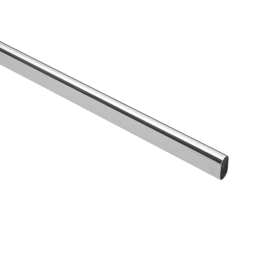 Tubo ovalado para closet1.8 m acero cromado HERMEX