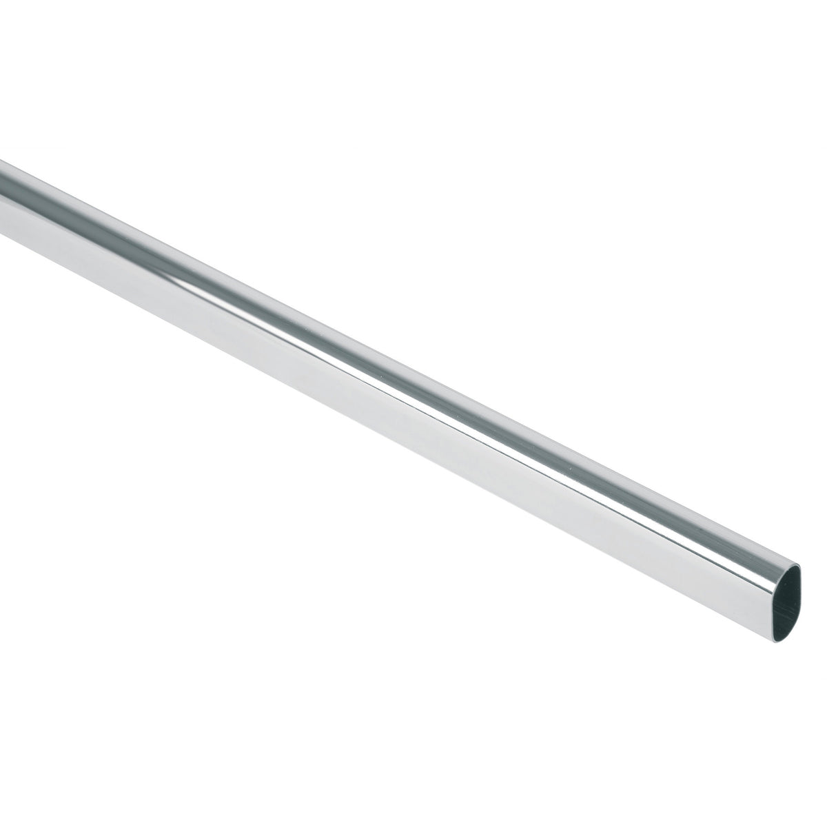 Tubo ovalado para closet 3.0 m acero cromado HERMEX