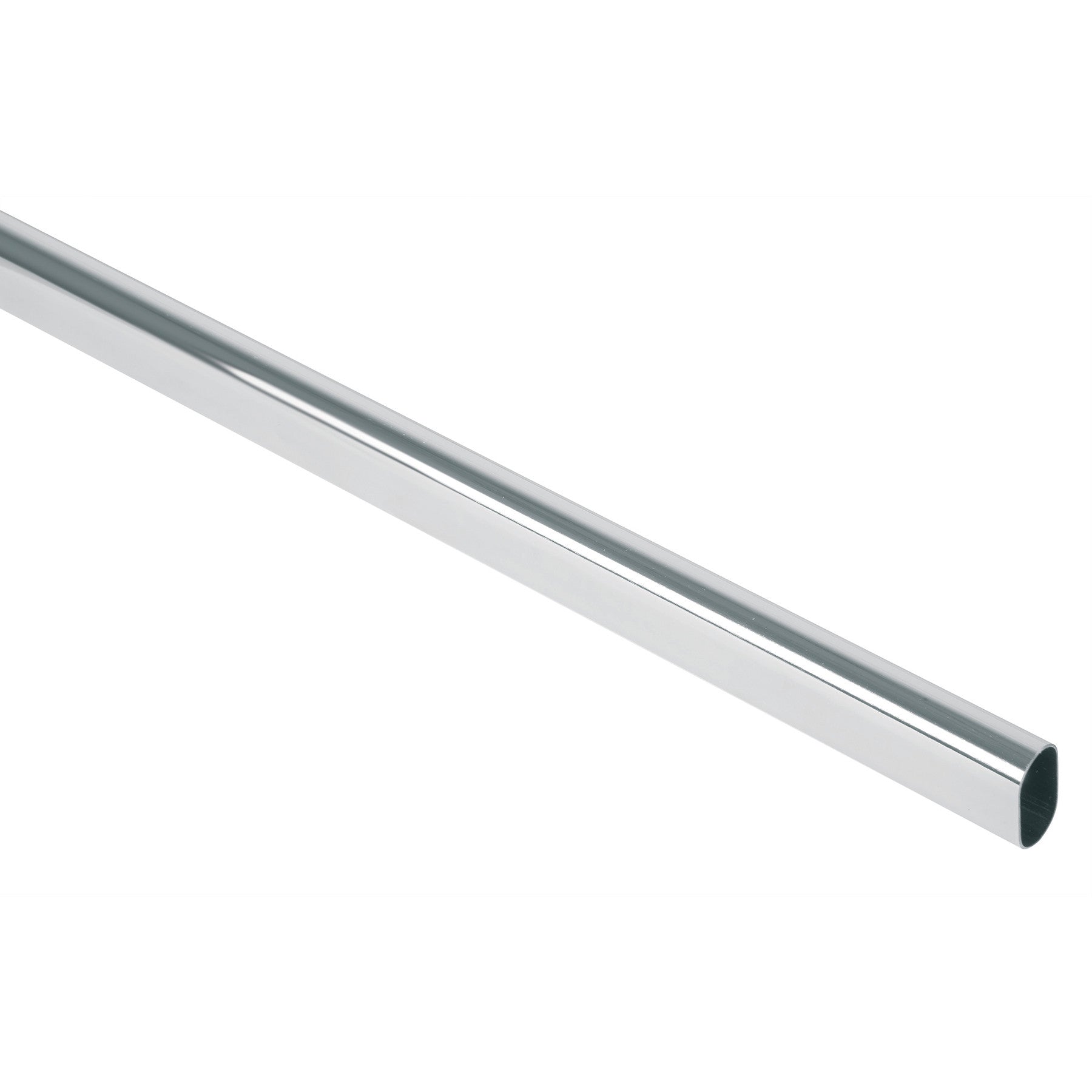 Tubo ovalado para closet 3.0 m acero cromado HERMEX
