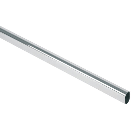 Tubo ovalado para closet 3.0 m acero cromado HERMEX