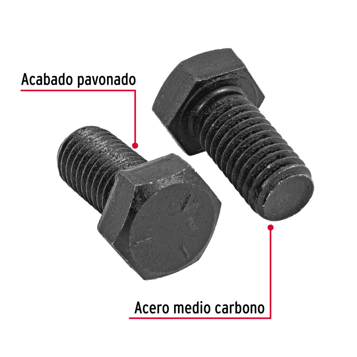 Bolsa con 40 tornillos 1/2' x 1' acero grado 5, FIERO 1/2', 1'