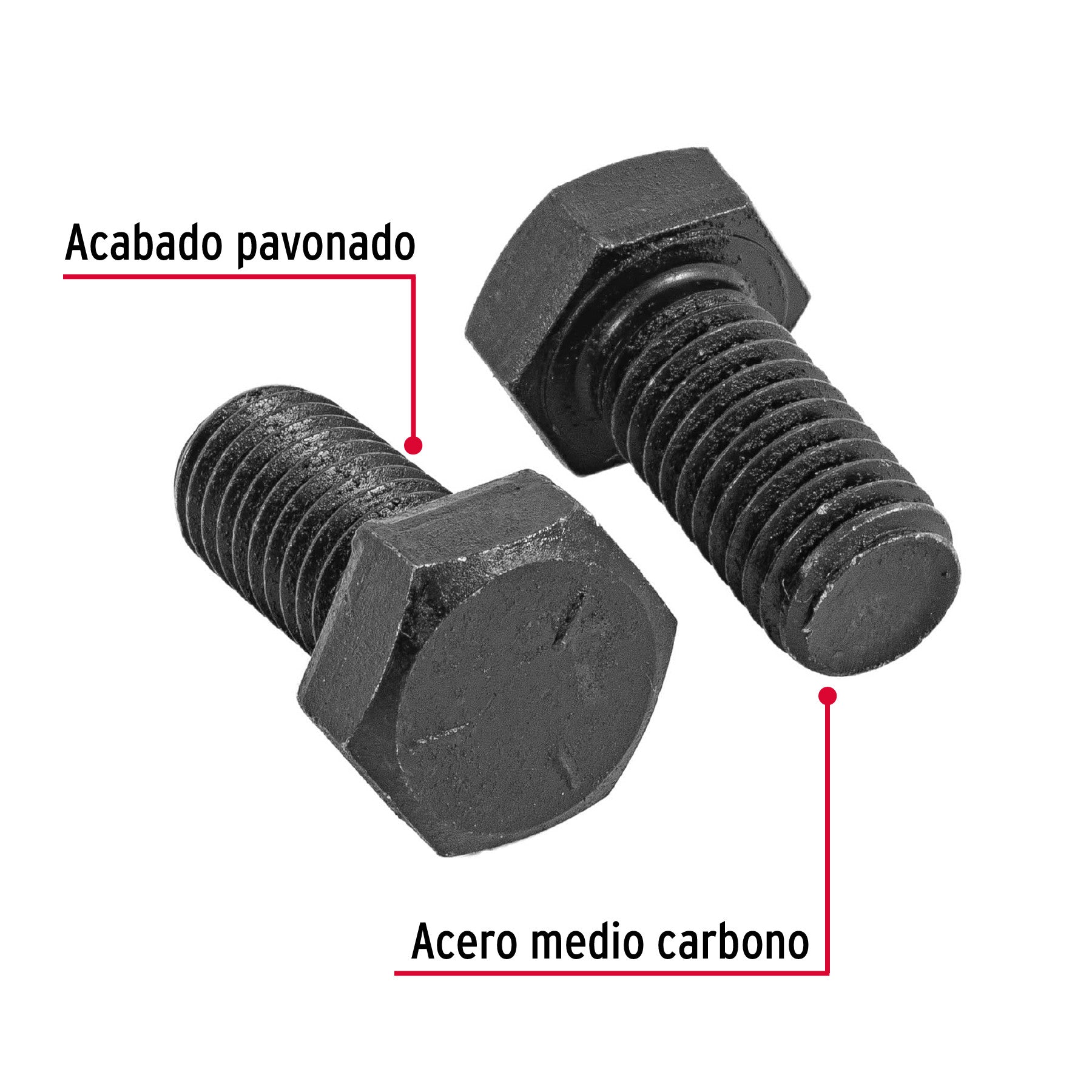 Bolsa con 40 tornillos 1/2' x 1' acero grado 5, FIERO 1/2', 1'