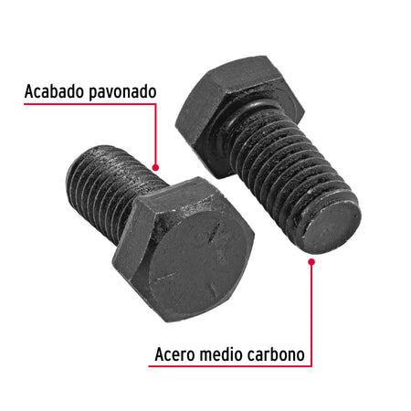 Bolsa con 40 tornillos 1/2' x 1' acero grado 5, FIERO 1/2', 1'