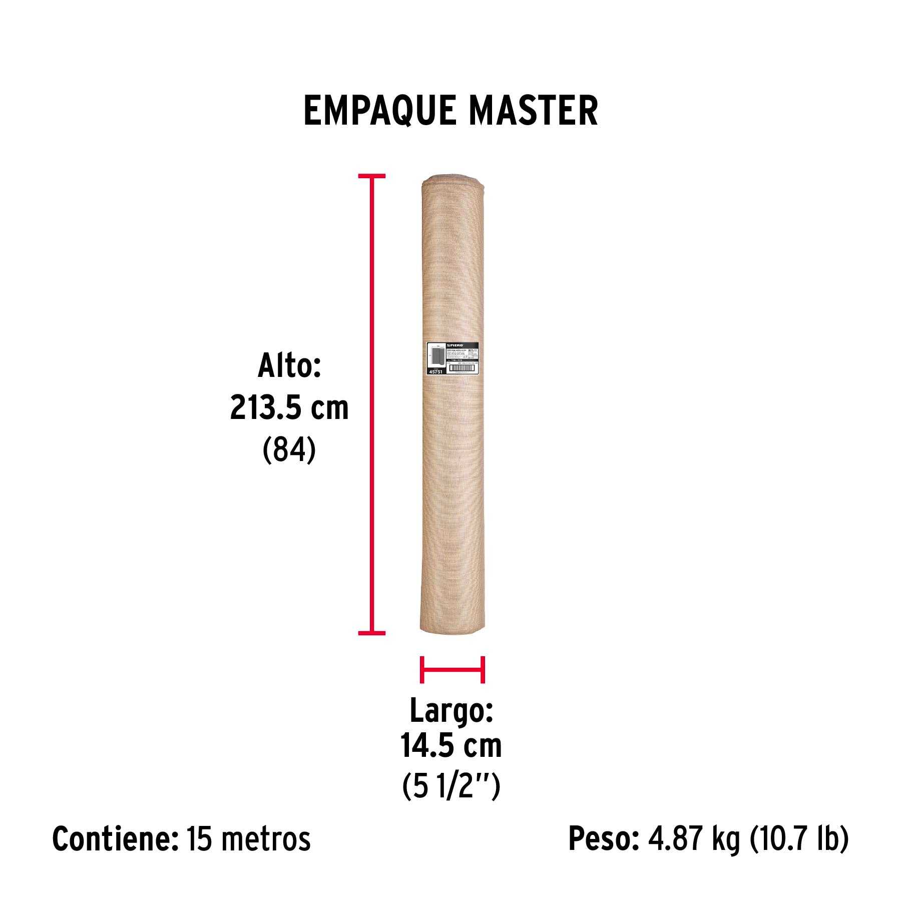 Rollo de malla sombra 80%, raschel beige, 15m x 2m, FIERO