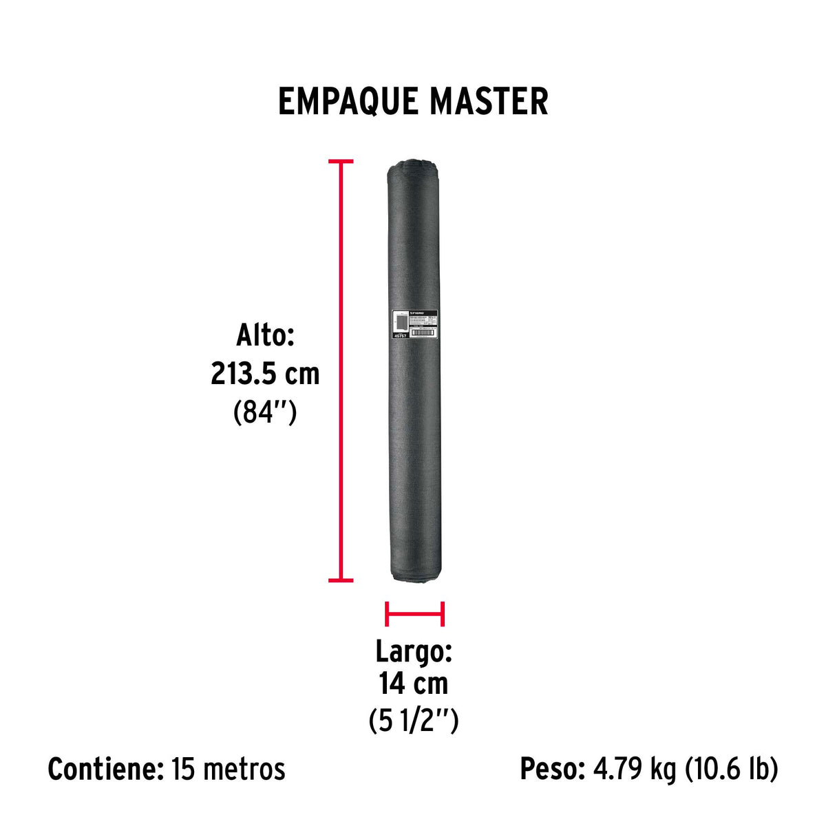 Rollo de malla sombra 90%, raschel negro, 15m x 2m, FIERO