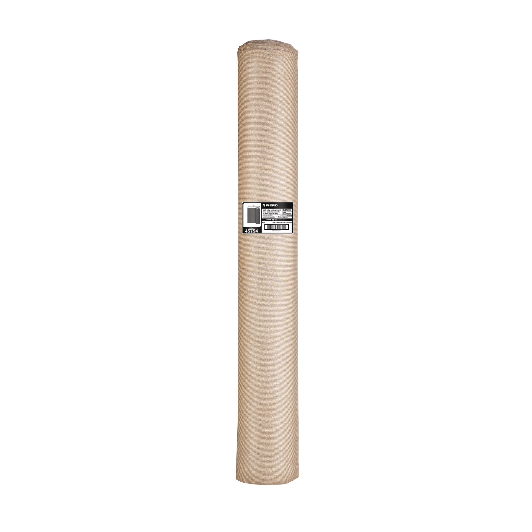 Rollo de malla sombra 80%, raschel beige, 15m x 4m, FIERO
