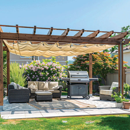 Rollo de malla sombra 80%, raschel beige, 15m x 4m, FIERO
