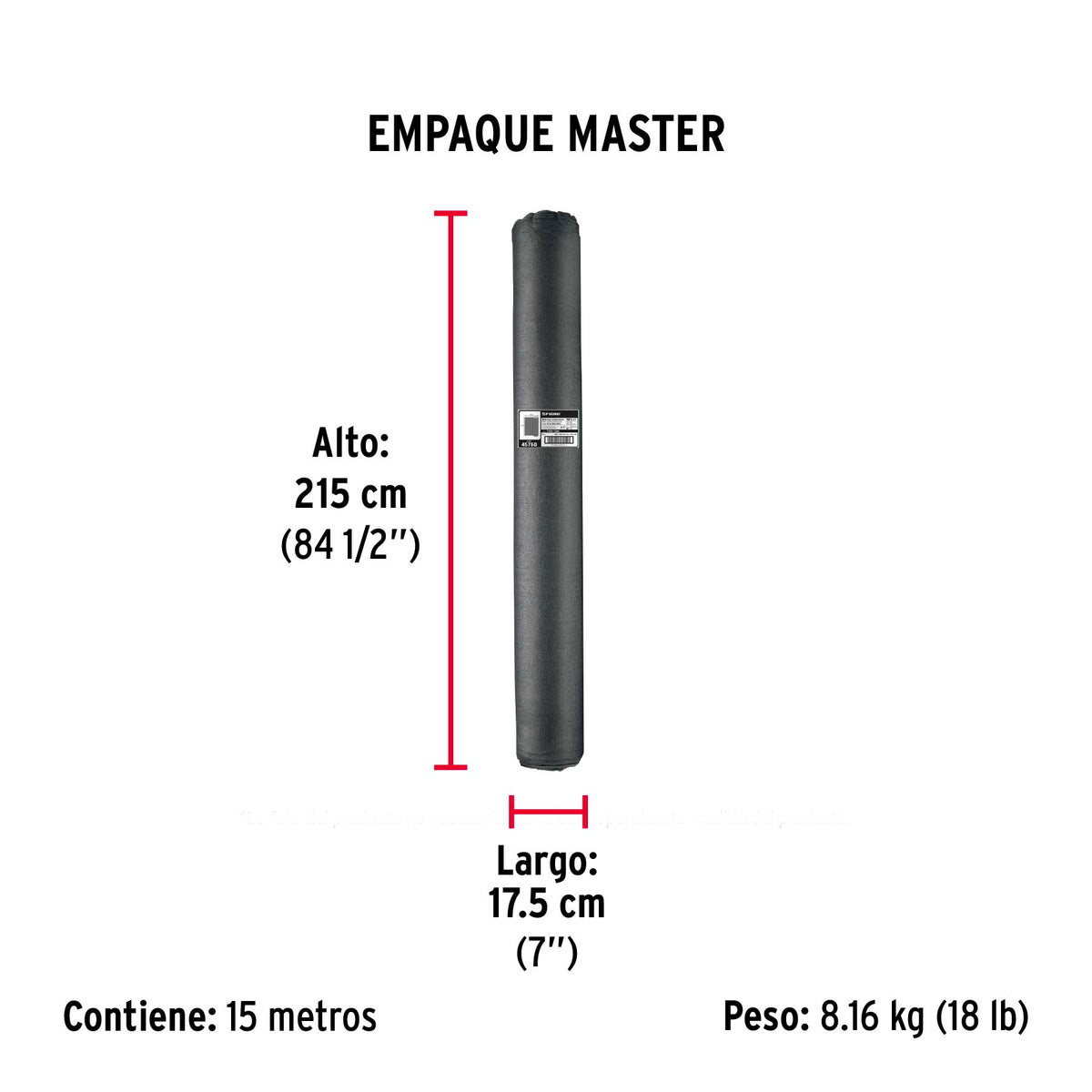 Rollo de malla sombra 90%, raschel negro, 15m x 4m, FIERO