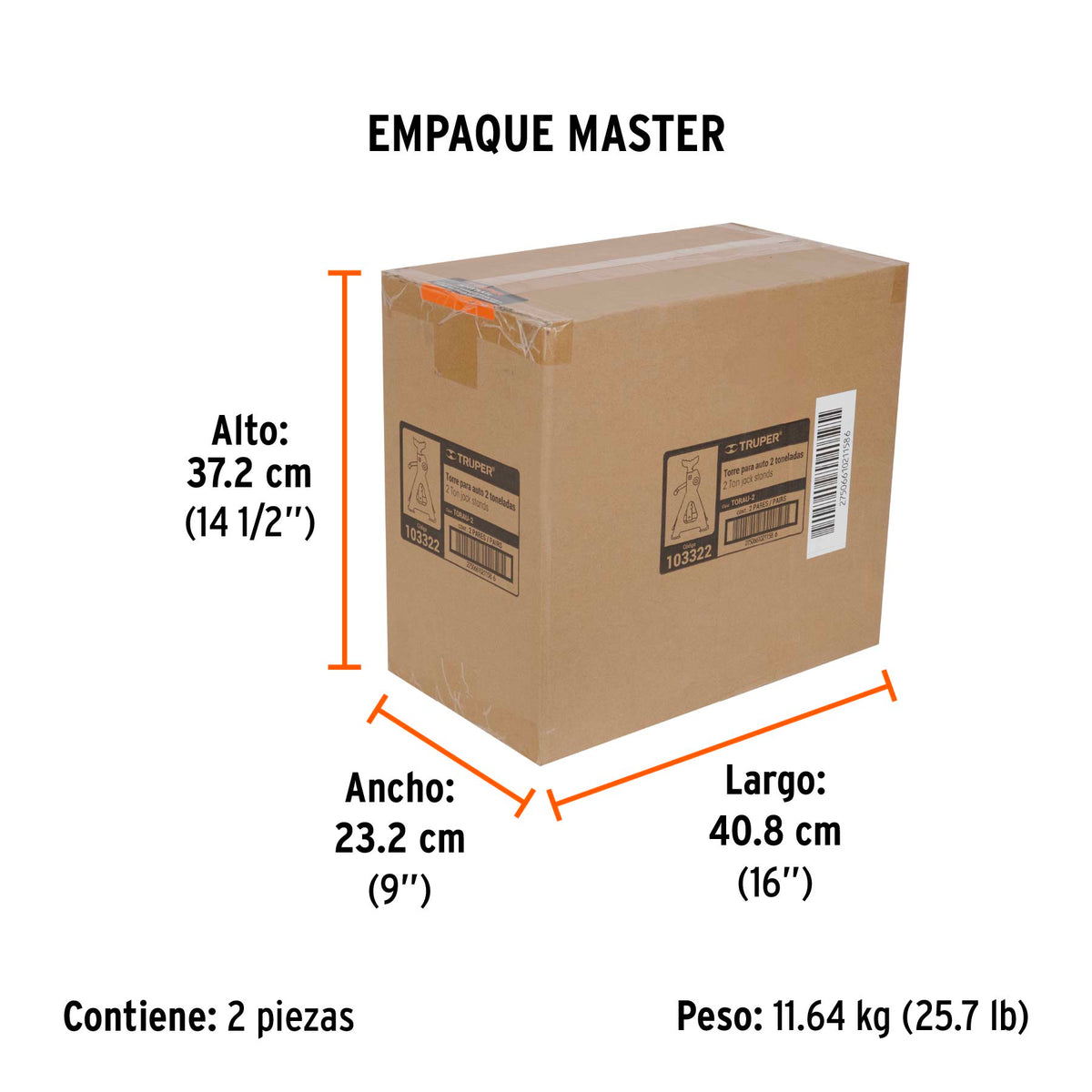 Torres para auto 2 toneladas 2 piezas TRUPER