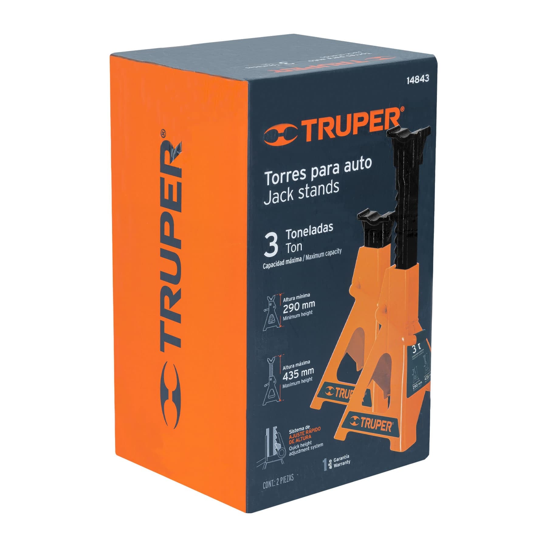 Caja con 2 torres de 3 ton para auto Truper