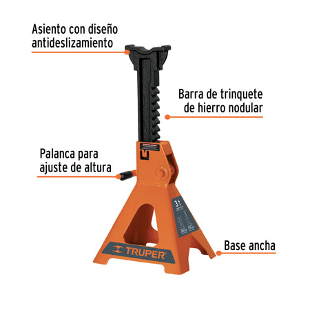 Caja con 2 torres de 6 ton para auto Truper