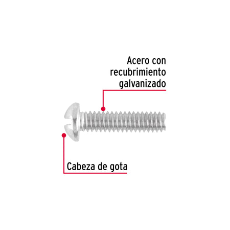 Bolsa con 100 tornillos 1/4' x 1' tipo estufa, FIERO 1/4', 1'