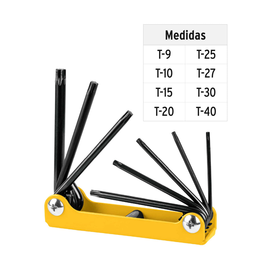 Juego de 8 llaves torx tipo navaja lamina a granel PRETUL