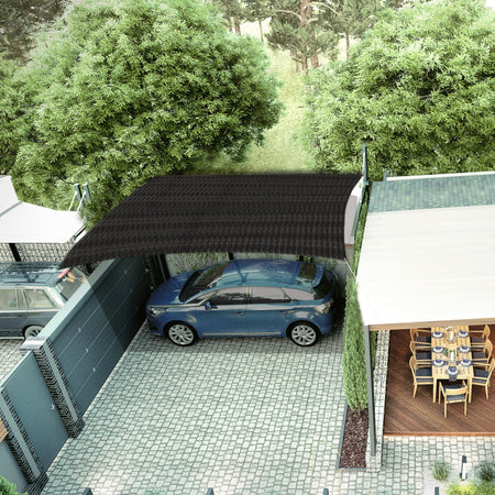 Toldo sombra 80%, monofilamento negro, 4m x 3.6m, FIERO