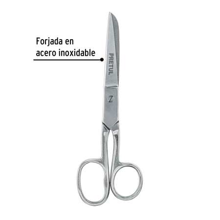 Tijera 6' para costura, ojo grande, acero inoxidable, PRETUL 6'