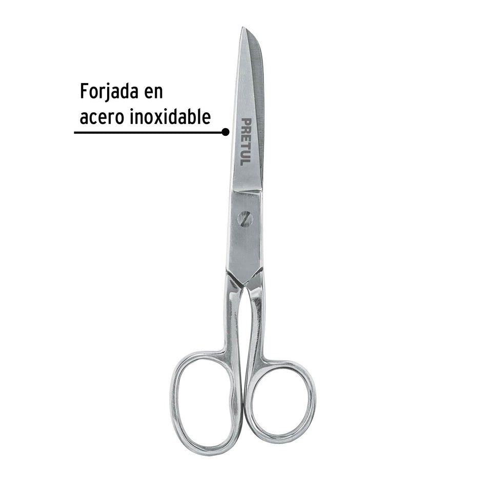 Tijera 6' para costura, ojo grande, acero inoxidable, PRETUL 6'