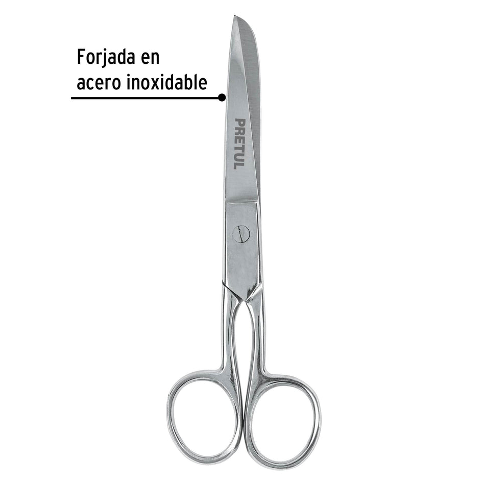 Tijera 6' para costura, de acero inoxidable, PRETUL 6'