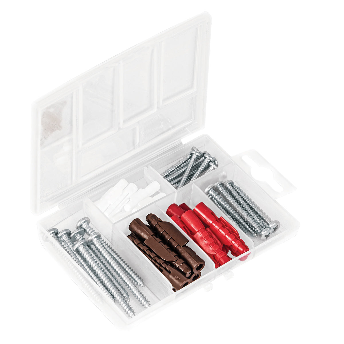 Estuche 26 taquetes 3/16" 1/4" 5/16" c/pijas #6 #8 #10