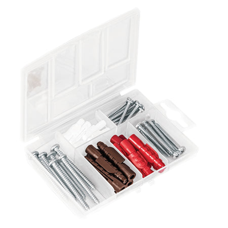 Estuche 26 taquetes 3/16" 1/4" 5/16" c/pijas #6 #8 #10