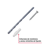 Kit de 20 taquetes 3/16' con pijas #6 y 1 broca 3/16', FIERO