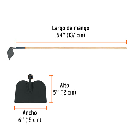 Azadón jardinero Classic, mango de madera 54', TRUPER