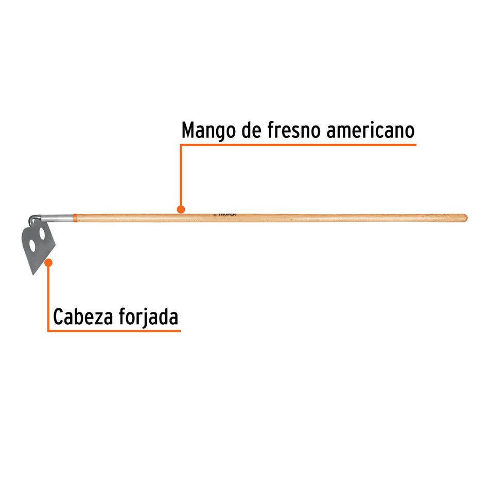 Azadón mezclero, cabeza forjada 10', mango de 60', TRUPER