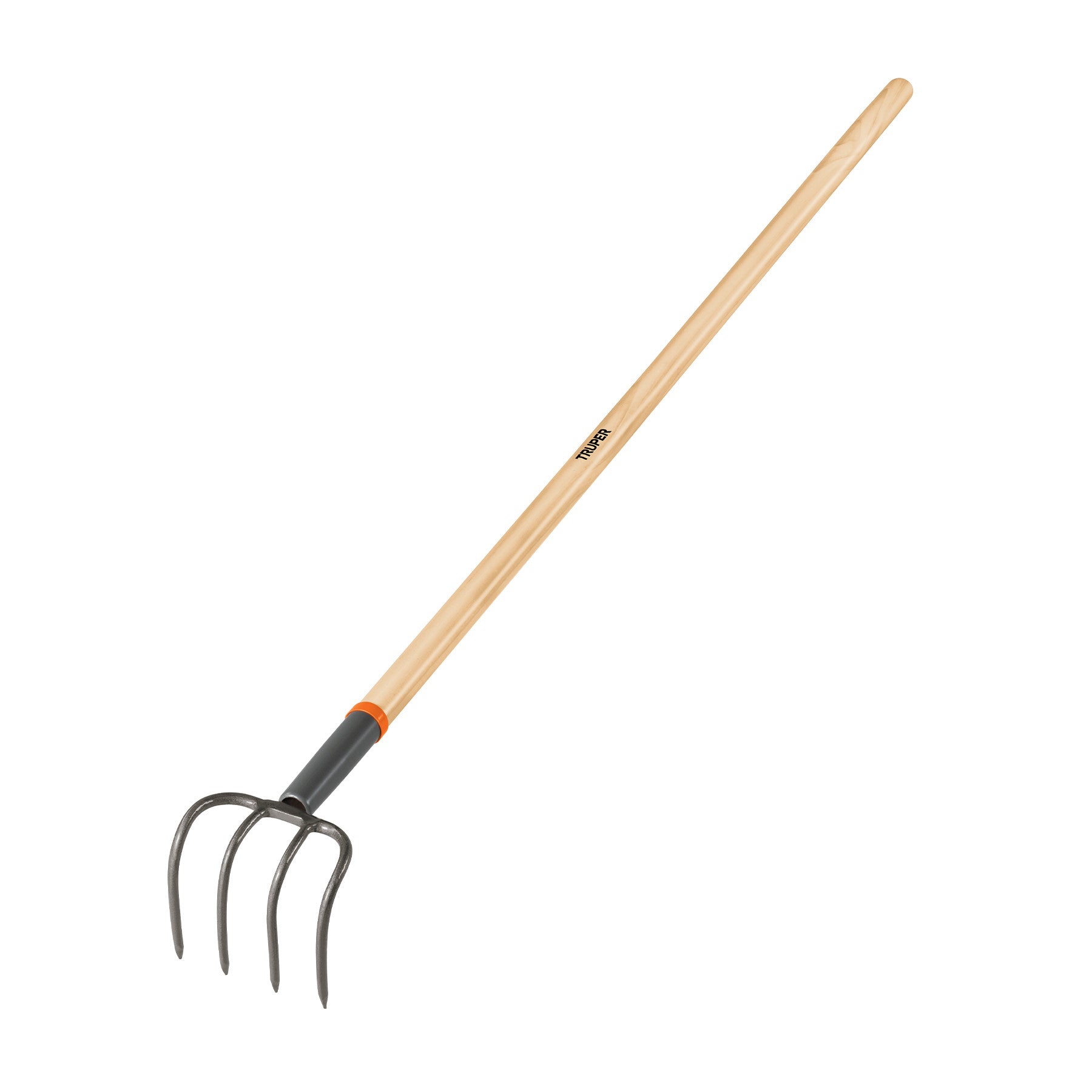 Cultivador forjado, 4 dientes, mango de madera 54', TRUPER