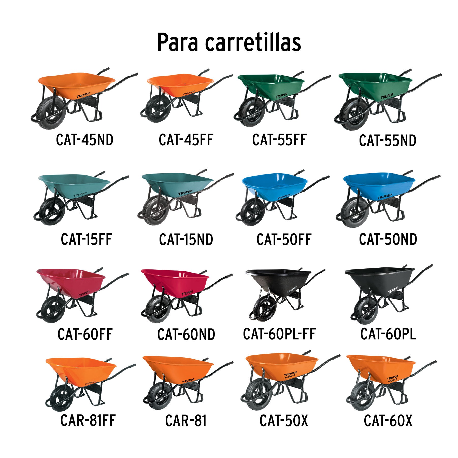 Eje corto para carretillas 1 llanta EXPERT TRUPER y PRETUL