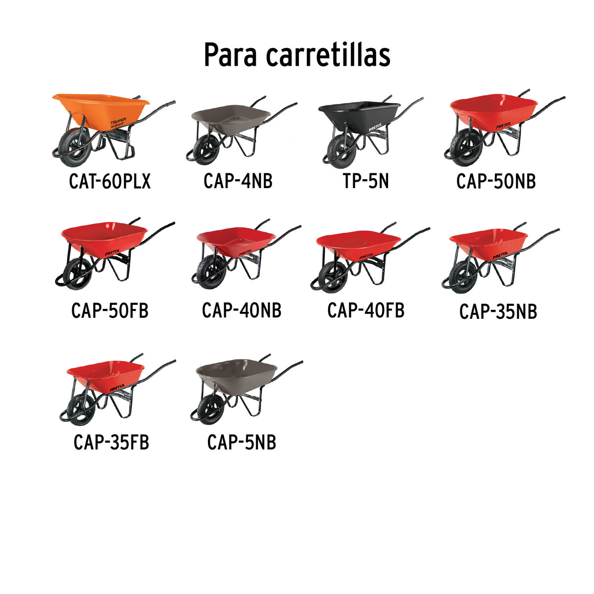 Eje corto para carretillas 1 llanta EXPERT TRUPER y PRETUL